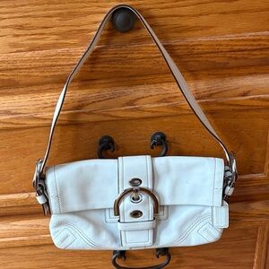Coach SoHo white leather shoulder bag